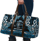 Ngati Kahungunu Aotearoa Meri Kirihimete Travel Bag Maori Kiwi Bird Silver Fern Koru Pattern