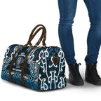 Ngati Kahungunu Aotearoa Meri Kirihimete Travel Bag Maori Kiwi Bird Silver Fern Koru Pattern
