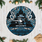 Ngati Kahungunu Aotearoa Meri Kirihimete Tree Skirt Maori Kiwi Bird Silver Fern Koru Pattern