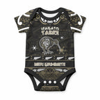 Personalised Waikato Tainui Aotearoa Meri Kirihimete Baby Onesie Maori Kiwi Bird Silver Fern Koru Pattern