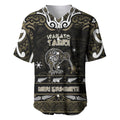 Personalised Waikato Tainui Aotearoa Meri Kirihimete Baseball Jersey Maori Kiwi Bird Silver Fern Koru Pattern