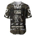 Personalised Waikato Tainui Aotearoa Meri Kirihimete Baseball Jersey Maori Kiwi Bird Silver Fern Koru Pattern