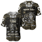 Personalised Waikato Tainui Aotearoa Meri Kirihimete Baseball Jersey Maori Kiwi Bird Silver Fern Koru Pattern