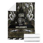 Waikato Tainui Aotearoa Meri Kirihimete Blanket Maori Kiwi Bird Silver Fern Koru Pattern