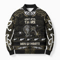 Personalised Waikato Tainui Aotearoa Meri Kirihimete Bomber Puffer Jacket Maori Kiwi Bird Silver Fern Koru Pattern