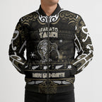 Personalised Waikato Tainui Aotearoa Meri Kirihimete Bomber Puffer Jacket Maori Kiwi Bird Silver Fern Koru Pattern