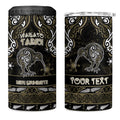 Personalised Waikato Tainui Aotearoa Meri Kirihimete 4 in 1 Can Cooler Tumbler Maori Kiwi Bird Silver Fern Koru Pattern