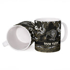 Personalised Waikato Tainui Aotearoa Meri Kirihimete Ceramic Mug Maori Kiwi Bird Silver Fern Koru Pattern