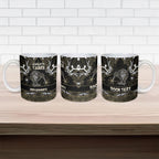 Personalised Waikato Tainui Aotearoa Meri Kirihimete Ceramic Mug Maori Kiwi Bird Silver Fern Koru Pattern