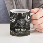 Personalised Waikato Tainui Aotearoa Meri Kirihimete Ceramic Mug Maori Kiwi Bird Silver Fern Koru Pattern