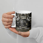Personalised Waikato Tainui Aotearoa Meri Kirihimete Ceramic Mug Maori Kiwi Bird Silver Fern Koru Pattern