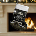 Personalised Waikato Tainui Aotearoa Meri Kirihimete Christmas Stocking Maori Kiwi Bird Silver Fern Koru Pattern