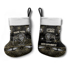 Personalised Waikato Tainui Aotearoa Meri Kirihimete Christmas Stocking Maori Kiwi Bird Silver Fern Koru Pattern