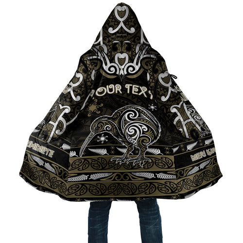 Personalised Waikato Tainui Aotearoa Meri Kirihimete Cloak Maori Kiwi Bird Silver Fern Koru Pattern