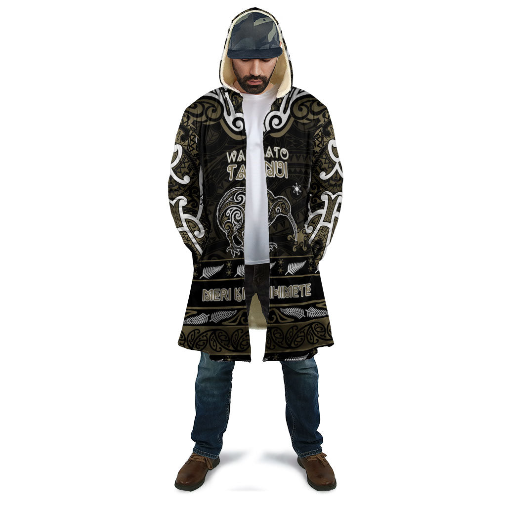 Personalised Waikato Tainui Aotearoa Meri Kirihimete Cloak Maori Kiwi Bird Silver Fern Koru Pattern
