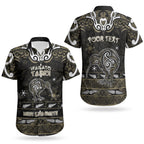 Personalised Waikato Tainui Aotearoa Meri Kirihimete Couples Matching Off Shoulder Short Dress and Hawaiian Shirt Maori Kiwi Bird Silver Fern Koru Pattern
