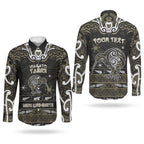Personalised Waikato Tainui Aotearoa Meri Kirihimete Couples Matching Tank Maxi Dress and Long Sleeve Button Shirt Maori Kiwi Bird Silver Fern Koru Pattern