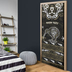 Personalised Waikato Tainui Aotearoa Meri Kirihimete Door Cover Maori Kiwi Bird Silver Fern Koru Pattern