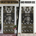 Personalised Waikato Tainui Aotearoa Meri Kirihimete Door Cover Maori Kiwi Bird Silver Fern Koru Pattern