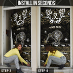 Personalised Waikato Tainui Aotearoa Meri Kirihimete Door Cover Maori Kiwi Bird Silver Fern Koru Pattern