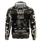 Personalised Waikato Tainui Aotearoa Meri Kirihimete Hoodie Maori Kiwi Bird Silver Fern Koru Pattern