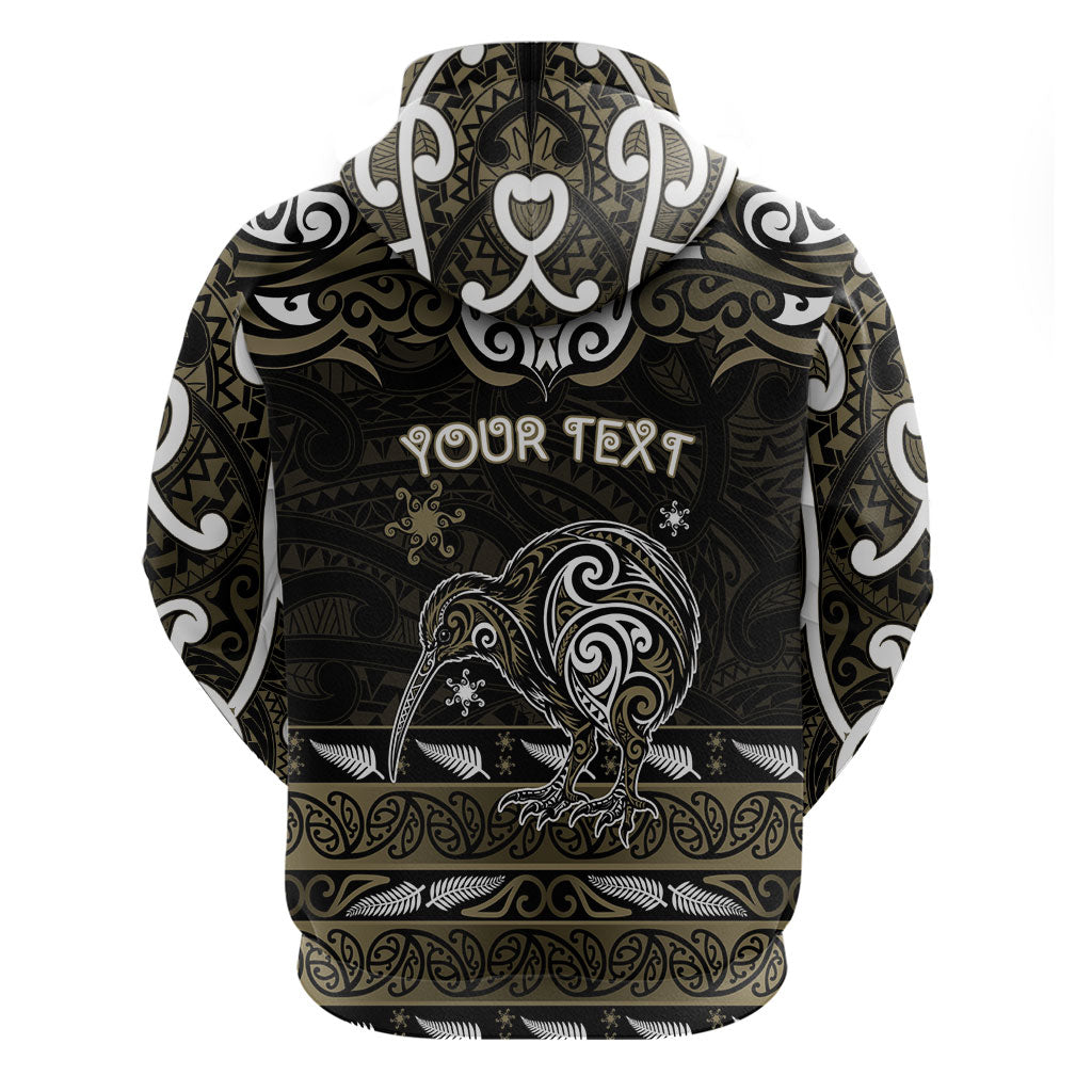 Personalised Waikato Tainui Aotearoa Meri Kirihimete Hoodie Maori Kiwi Bird Silver Fern Koru Pattern