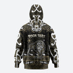 Personalised Waikato Tainui Aotearoa Meri Kirihimete Hoodie Maori Kiwi Bird Silver Fern Koru Pattern