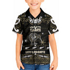 Personalised Waikato Tainui Aotearoa Meri Kirihimete Kid Hawaiian Shirt Maori Kiwi Bird Silver Fern Koru Pattern