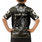 Personalised Waikato Tainui Aotearoa Meri Kirihimete Kid Hawaiian Shirt Maori Kiwi Bird Silver Fern Koru Pattern