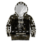 Personalised Waikato Tainui Aotearoa Meri Kirihimete Kid Hoodie Maori Kiwi Bird Silver Fern Koru Pattern