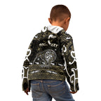 Personalised Waikato Tainui Aotearoa Meri Kirihimete Kid Hoodie Maori Kiwi Bird Silver Fern Koru Pattern