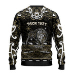 Personalised Waikato Tainui Aotearoa Meri Kirihimete Ugly Christmas Sweater Maori Kiwi Bird Silver Fern Koru Pattern