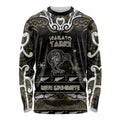 Personalised Waikato Tainui Aotearoa Meri Kirihimete Long Sleeve Shirt Maori Kiwi Bird Silver Fern Koru Pattern