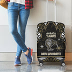 Waikato Tainui Aotearoa Meri Kirihimete Luggage Cover Maori Kiwi Bird Silver Fern Koru Pattern