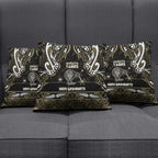 Waikato Tainui Aotearoa Meri Kirihimete Pillow Cover Maori Kiwi Bird Silver Fern Koru Pattern