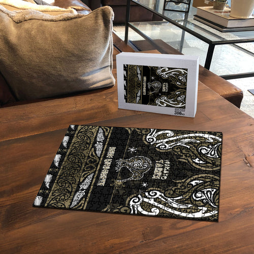 Waikato Tainui Aotearoa Meri Kirihimete Puzzle Maori Kiwi Bird Silver Fern Koru Pattern