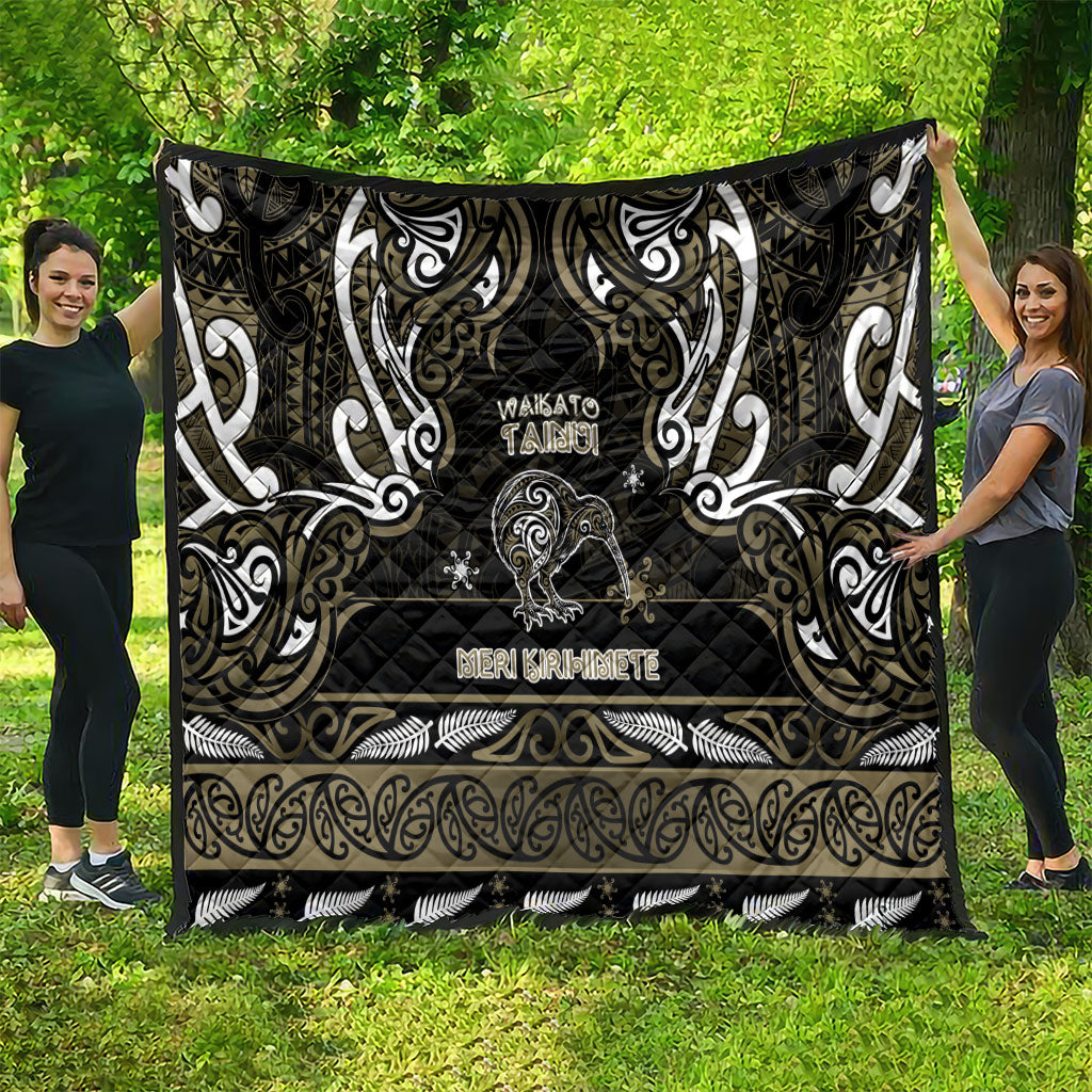 Waikato Tainui Aotearoa Meri Kirihimete Quilt Maori Kiwi Bird Silver Fern Koru Pattern
