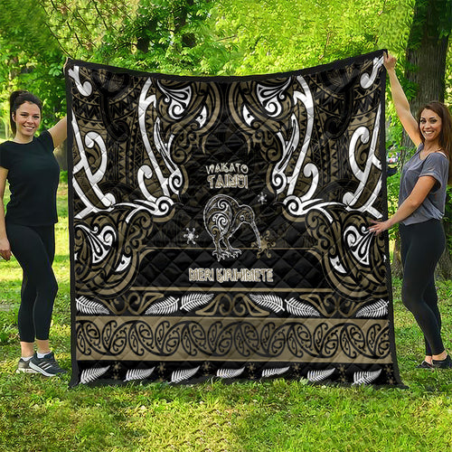 Waikato Tainui Aotearoa Meri Kirihimete Quilt Maori Kiwi Bird Silver Fern Koru Pattern
