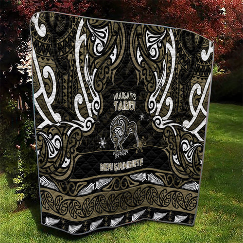 Waikato Tainui Aotearoa Meri Kirihimete Quilt Maori Kiwi Bird Silver Fern Koru Pattern