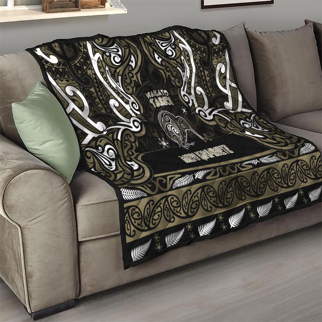 Waikato Tainui Aotearoa Meri Kirihimete Quilt Maori Kiwi Bird Silver Fern Koru Pattern