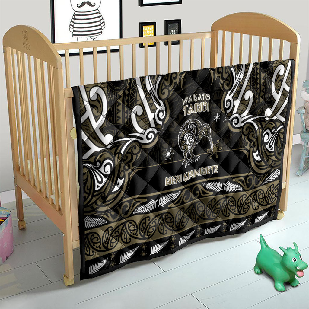 Waikato Tainui Aotearoa Meri Kirihimete Quilt Maori Kiwi Bird Silver Fern Koru Pattern