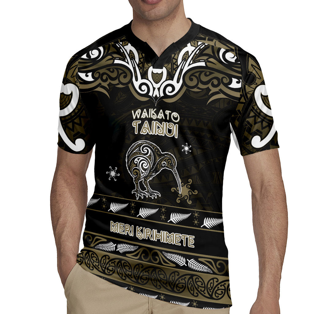 Personalised Waikato Tainui Aotearoa Meri Kirihimete Rugby Jersey Maori Kiwi Bird Silver Fern Koru Pattern