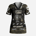 Personalised Waikato Tainui Aotearoa Meri Kirihimete Scrub Top Maori Kiwi Bird Silver Fern Koru Pattern