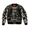 Personalised Waikato Tainui Aotearoa Meri Kirihimete Sleeve Zip Bomber Jacket Maori Kiwi Bird Silver Fern Koru Pattern