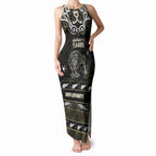 Personalised Waikato Tainui Aotearoa Meri Kirihimete Tank Maxi Dress Maori Kiwi Bird Silver Fern Koru Pattern