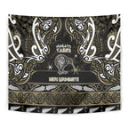 Waikato Tainui Aotearoa Meri Kirihimete Tapestry Maori Kiwi Bird Silver Fern Koru Pattern