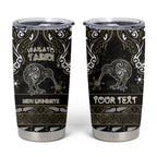 Personalised Waikato Tainui Aotearoa Meri Kirihimete Tumbler Cup Maori Kiwi Bird Silver Fern Koru Pattern
