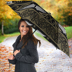 Waikato Tainui Aotearoa Meri Kirihimete Umbrella Maori Kiwi Bird Silver Fern Koru Pattern