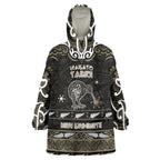 Personalised Waikato Tainui Aotearoa Meri Kirihimete Wearable Blanket Hoodie Maori Kiwi Bird Silver Fern Koru Pattern