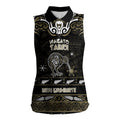 Personalised Waikato Tainui Aotearoa Meri Kirihimete Women Sleeveless Polo Shirt Maori Kiwi Bird Silver Fern Koru Pattern